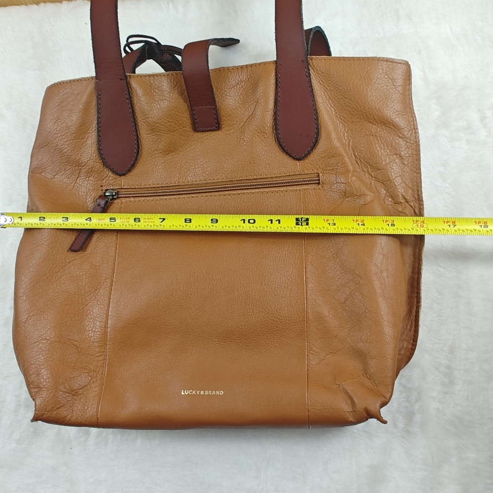 Lucky Brand Large Brown Genuine Leather Tote - Picture 10 of 10